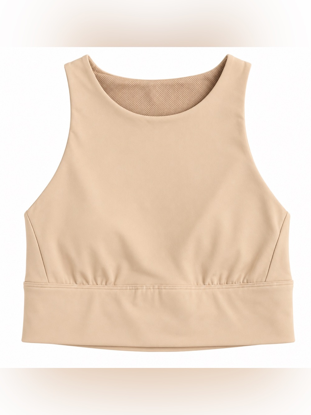 all in motion Beige High-Neck Seamless Crop Top